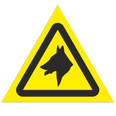 Знак - Осторожно. Злая собака W32